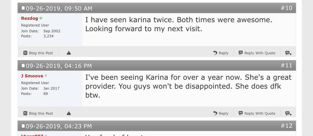 QEW/Erin MillsThe Highly Reviewed Karina Experience